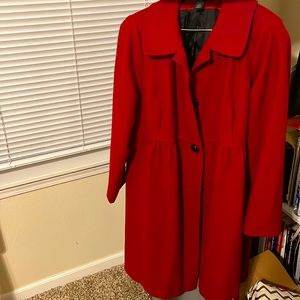 Red Swing 3/4 length babydoll style coat